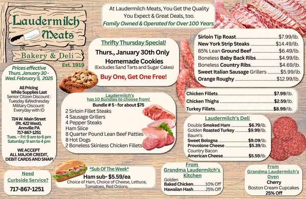 Laudermilch Meats Specials for Jan 30 - Feb 5, 2025