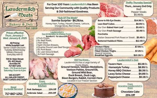 News: Laudermilch meat weekly specials